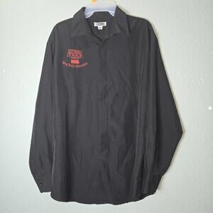Universal Studios Halloween Horror Nights 2017 Employee Button Up Black Shirt L